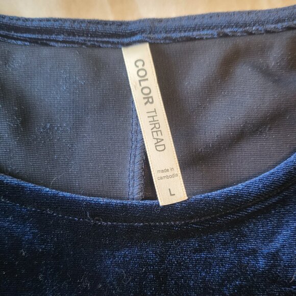 Velvet Navy Ruffle top - Picture 3 of 5